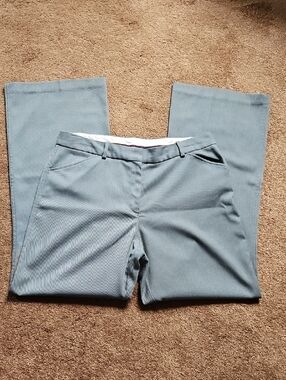 Worthington Women's Gray Plaid Stretch Trousers Size 14 Career Pants